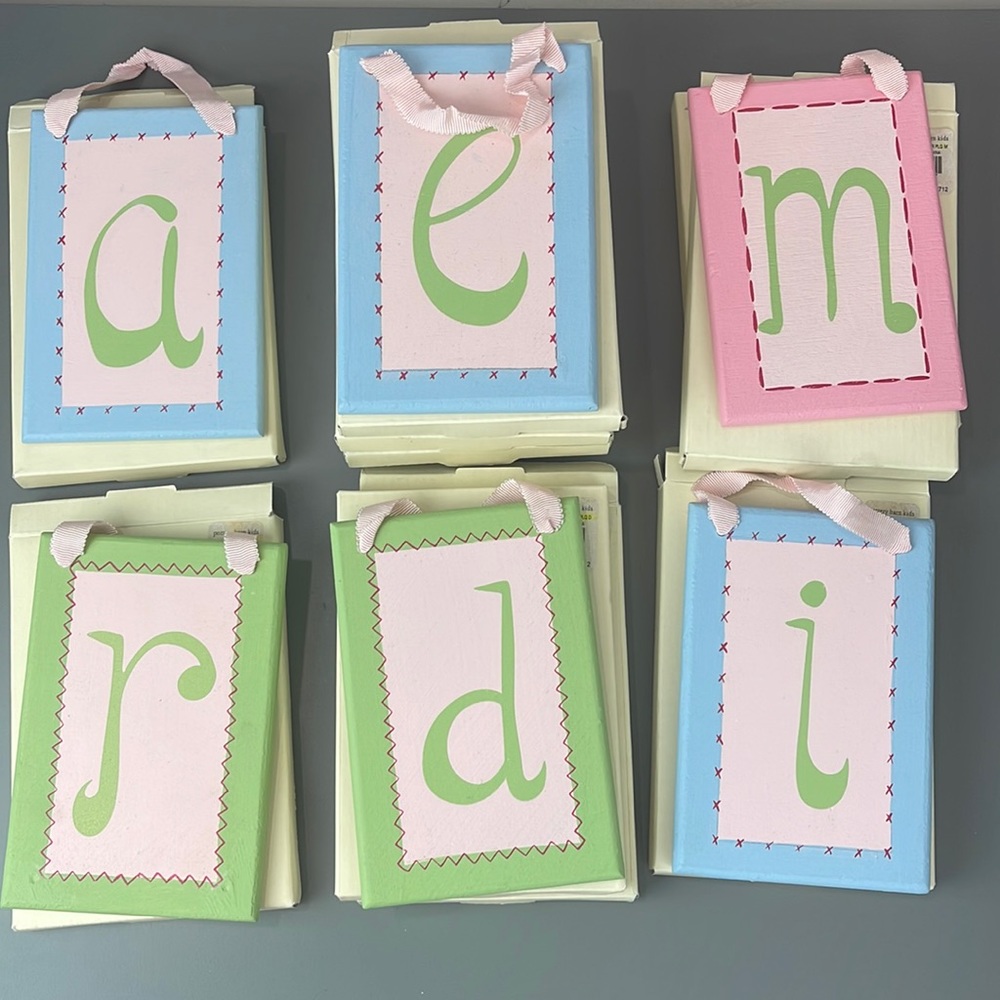 NWT POTTERY  BARN KIDS HANGING LETTER PLAQUES MONOGRAM